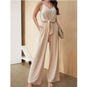 Kannada Women's Wide Leg Spaghetti Strap Halter Loose Fitting Jumpsuit - NWOT